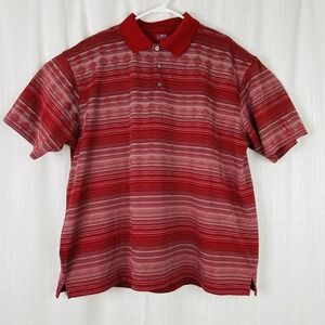 PGA Tour AirFlux Golf Polo Mens 2XLT Tall Striped Shirt Short Sleeve Stretch  EC